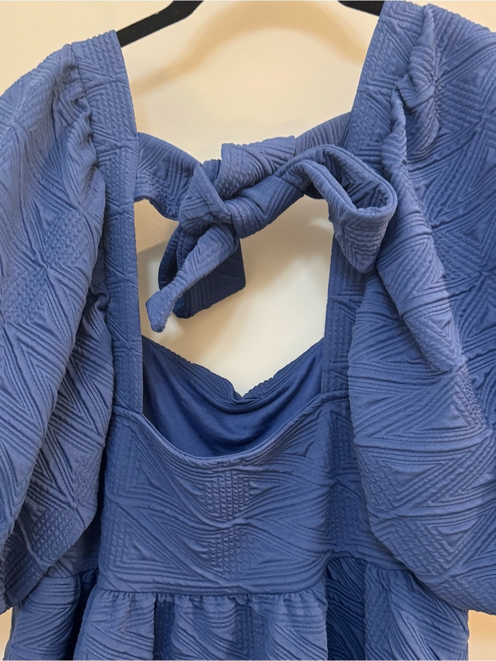 Free People Periwinkle Textured Mini Dress with Back Tie